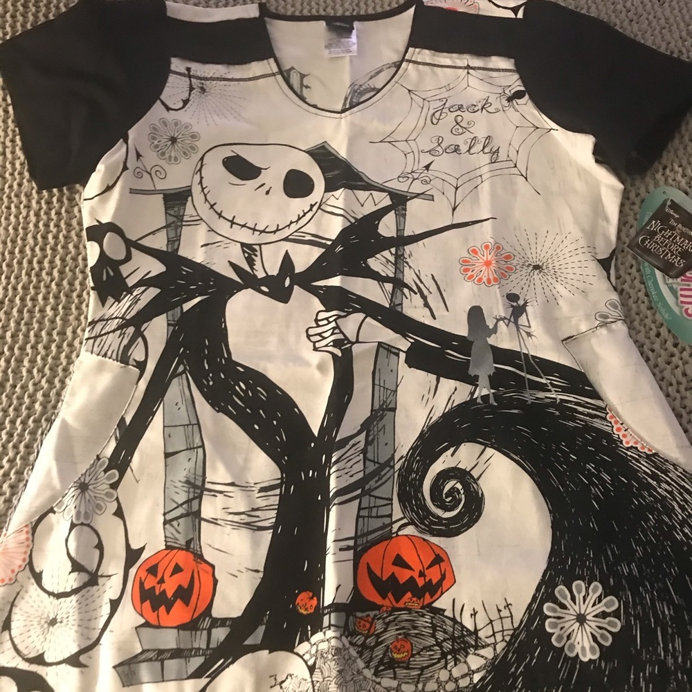 Nightmare Before Christmas Scrub Top